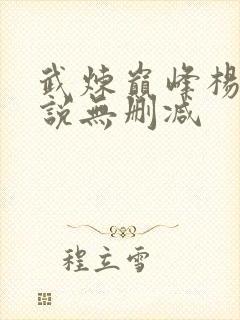 武炼巅峰杨开小说无删减