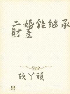 二婚能继承婚前财产