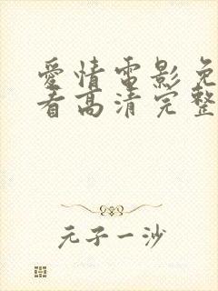 爱情电影免费观看高清完整版在线