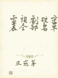 电视剧破密演员表全部名单