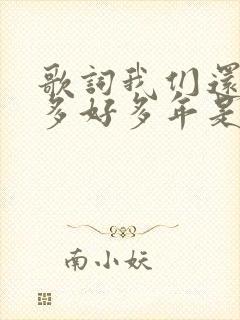 歌词我们还有好多好多年是什么歌