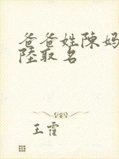 爸爸姓陈妈妈姓陆取名封面
