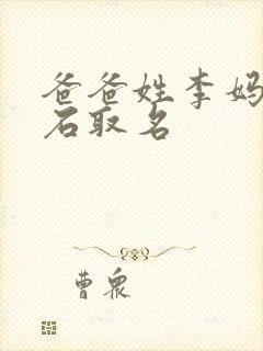 爸爸姓李妈妈姓石取名