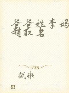 爸爸姓李妈妈姓赵取名封面