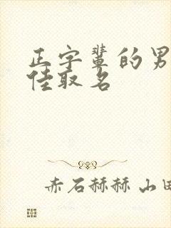 正字辈的男孩最佳取名