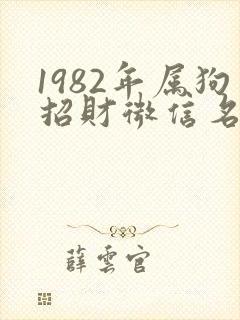 1982年属狗招财微信名
