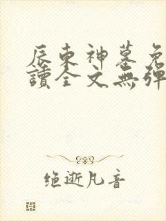 辰东神墓免费阅读全文无弹窗