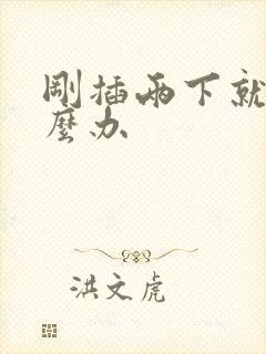 刚插两下就射怎么办