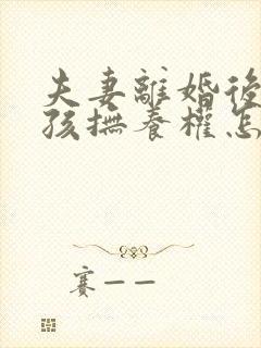 夫妻离婚后两小孩抚养权怎争取