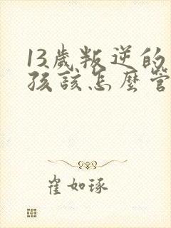 13岁叛逆的男孩该怎么管教