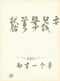 试管婴儿要双胞胎多少钱