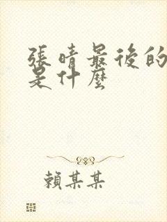 张晴最后的结局是什么封面