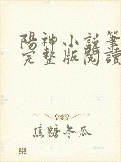 阳神小说笔趣阁完整版阅读