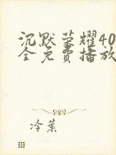 沉默荣耀40集全免费播放