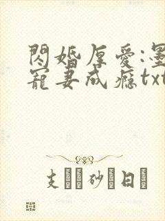闪婚厚爱:墨少宠妻成瘾txt