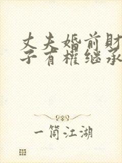 丈夫婚前财产妻子有权继承吗