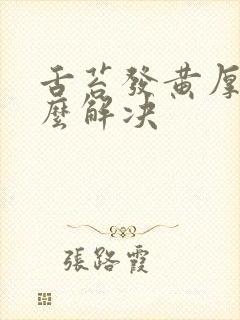 舌苔发黄厚腻怎么解决封面