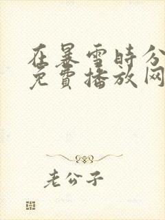 在暴雪时分全集免费播放网站