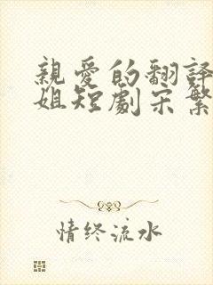 亲爱的翻译官小姐短剧宋繁星