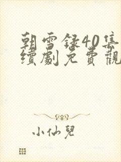 朝雪录40集连续剧免费观看封面