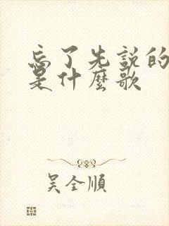 忘了先说的爱我是什么歌