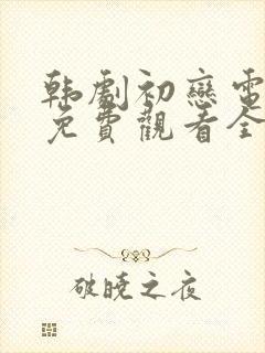 韩剧初恋电视剧免费观看全集高清