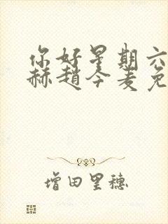 你好星期六张凌赫赵今麦免费观看封面