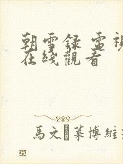 朝雪录 电视剧在线观看