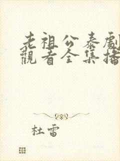 老祖公泰剧免费观看全集播放