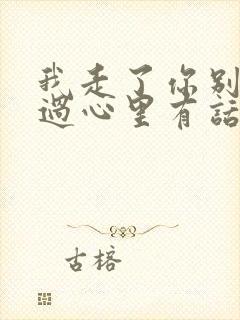 我走了你别太难过心里有话都不想说封面