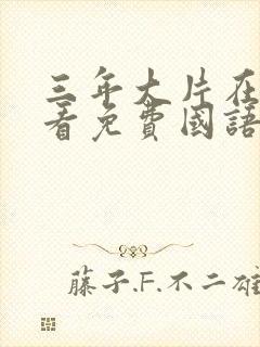 三年大片在线观看免费国语完整版封面