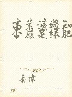 高叶演过知否知否应是绿肥红瘦吗