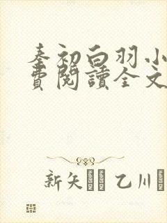 秦初白羽小说免费阅读全文无弹窗