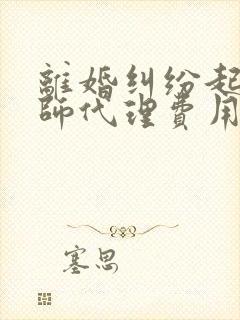 离婚纠纷起诉律师代理费用封面