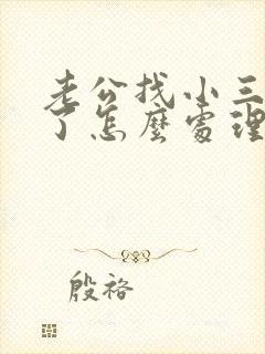 老公找小三怀孕了怎么处理