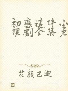 初恋这件小事电视剧全集免费观看