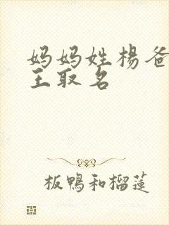 妈妈姓杨爸爸姓王取名封面