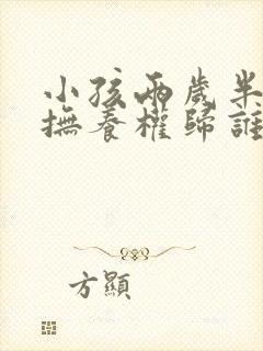 小孩两岁半离婚抚养权归谁