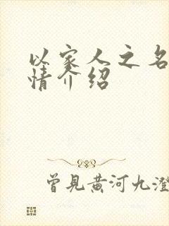 以家人之名的剧情介绍