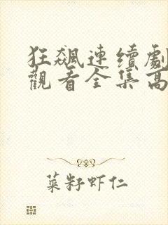 狂飙连续剧免费观看全集高清