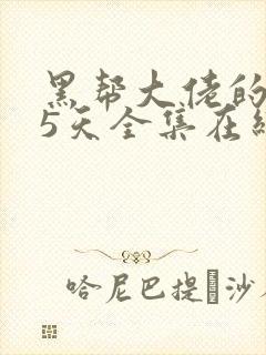 黑帮大佬的365天全集在线观看