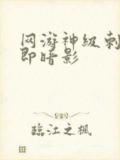 网游神级刺客我即暗影