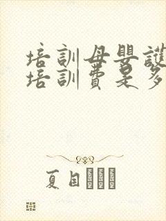 培训母婴护理的培训费是多少