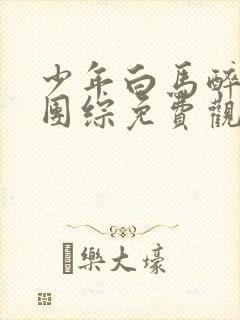 少年白马醉春风团综免费观看完整版封面