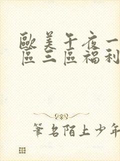 欧美午夜一区二区三区福利视频