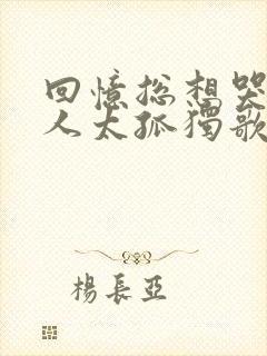 回忆总想哭一个人太孤独歌词