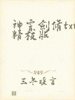 神霄剑修txt精校版