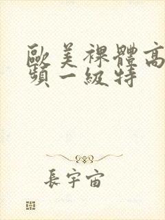 欧美裸体高清视频一级特封面