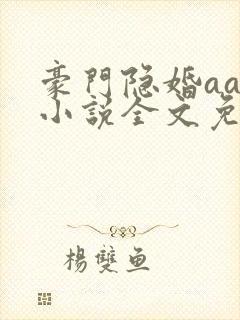 豪门隐婚aa制小说全文免费阅读