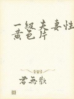 一级夫妻性生活黄色片封面